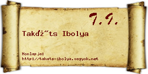 Takáts Ibolya névjegykártya