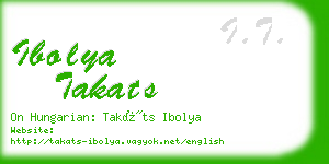 ibolya takats business card